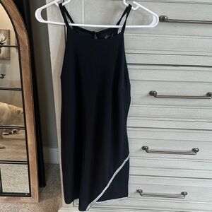 Planet Gold Black Mini Dress with Silver Trim